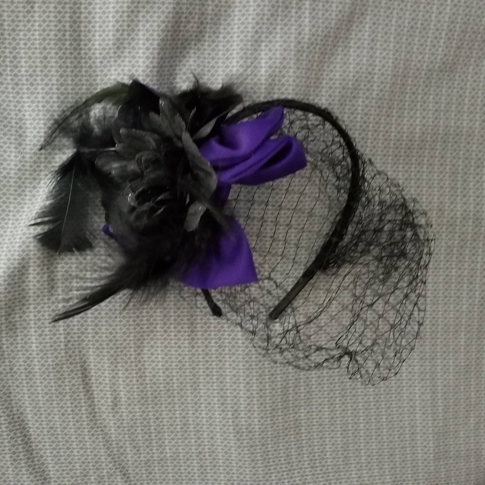 2/$10 Purple & Black Hair Accessory w/ Veil